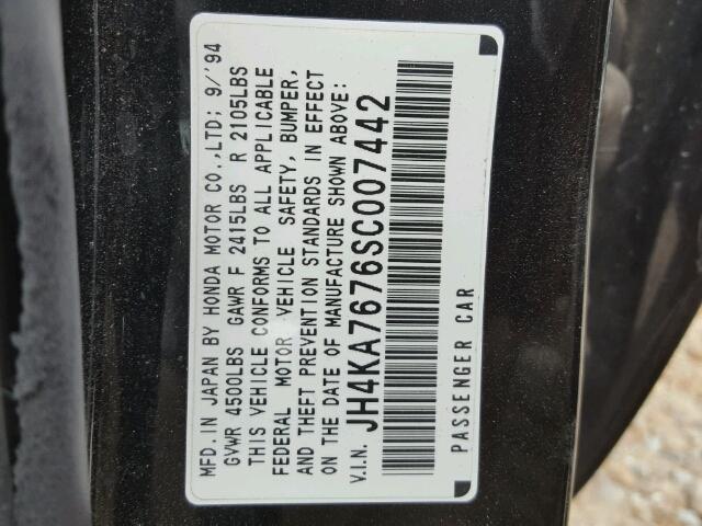 JH4KA7676SC007442 - 1995 ACURA LEGEND LS BLACK photo 10