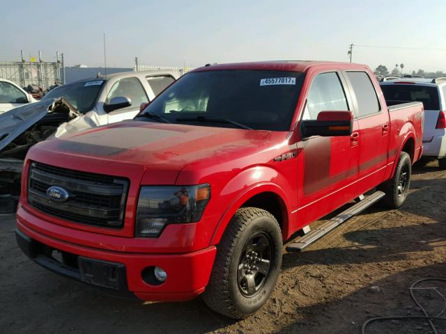 1FTFW1CTXDFA18870 - 2013 FORD F150 SUPER RED photo 2