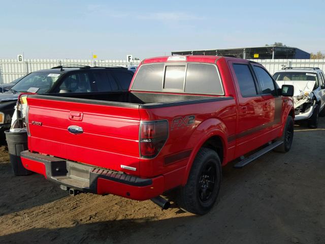 1FTFW1CTXDFA18870 - 2013 FORD F150 SUPER RED photo 4