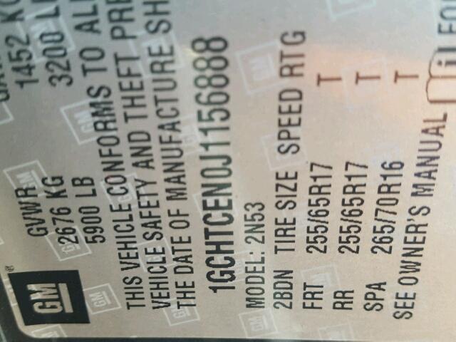 1GCHTCEN0J1156888 - 2018 CHEVROLET COLORADO L BLACK photo 10