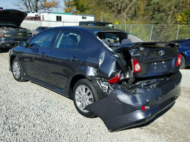 1NXBU40E09Z082233 - 2009 TOYOTA COROLLA BA GRAY photo 3