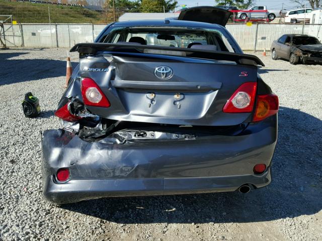 1NXBU40E09Z082233 - 2009 TOYOTA COROLLA BA GRAY photo 9