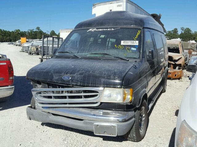 1FDRE14L31HB16195 - 2001 FORD ECONOLINE BLACK photo 2