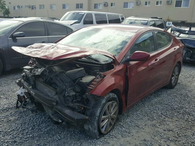 5NPDH4AE8FH636933 - 2015 HYUNDAI ELANTRA SE RED photo 2