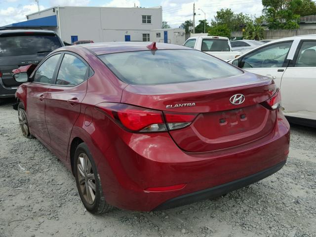 5NPDH4AE8FH636933 - 2015 HYUNDAI ELANTRA SE RED photo 3