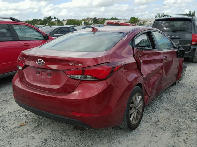 5NPDH4AE8FH636933 - 2015 HYUNDAI ELANTRA SE RED photo 4