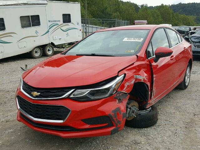 1G1BE5SM0G7285543 - 2016 CHEVROLET CRUZE LT RED photo 2