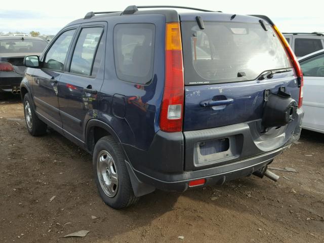 JHLRD78423C014614 - 2003 HONDA CR-V LX BLUE photo 3