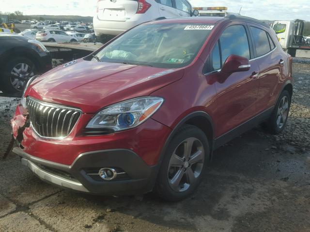 KL4CJGSB2EB737708 - 2014 BUICK ENCORE RED photo 2