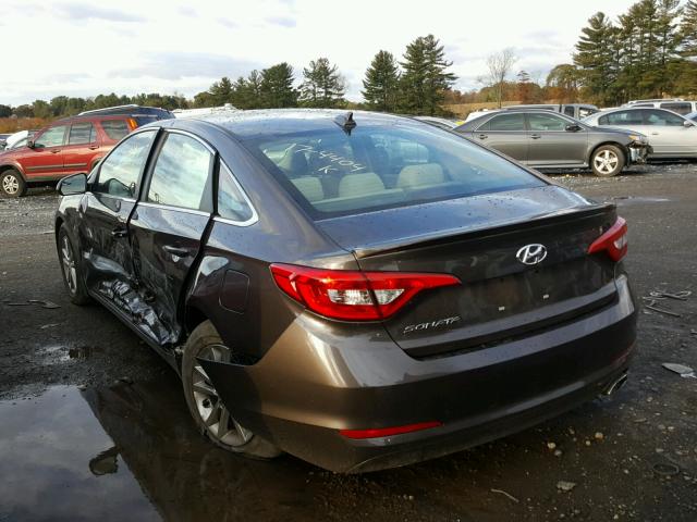 5NPE24AF1HH515677 - 2017 HYUNDAI SONATA SE BROWN photo 3