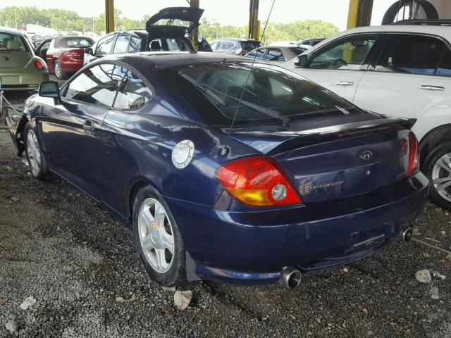 KMHHN65F33U061355 - 2003 HYUNDAI TIBURON GT BLUE photo 3