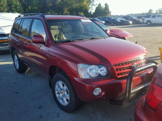 JTEHF21A830137062 - 2003 TOYOTA HIGHLANDER RED photo 1