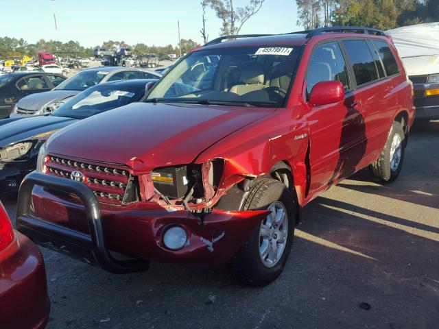 JTEHF21A830137062 - 2003 TOYOTA HIGHLANDER RED photo 2