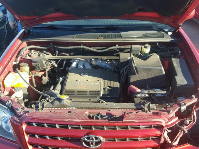 JTEHF21A830137062 - 2003 TOYOTA HIGHLANDER RED photo 7