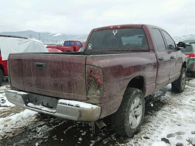 1D7HU18Z83S141283 - 2003 DODGE RAM 1500 S MAROON photo 4