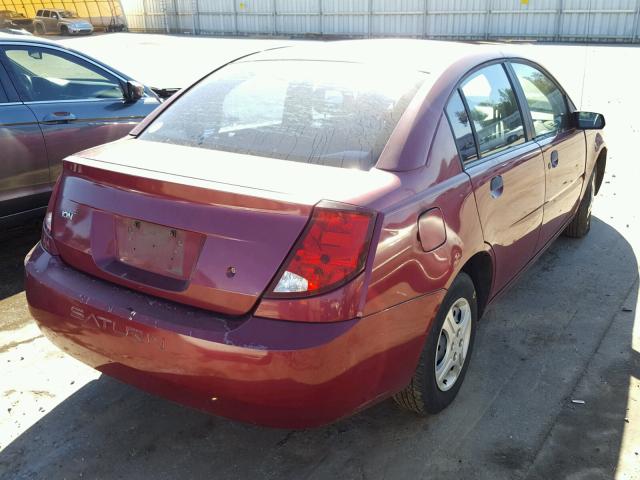 1G8AG52F54Z112576 - 2004 SATURN ION LEVEL BURGUNDY photo 4