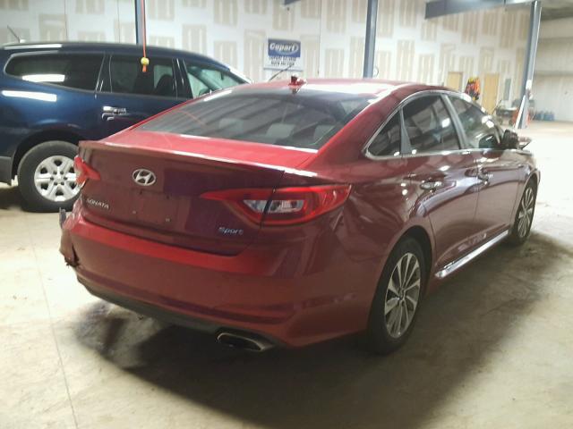 5NPE34AF7GH374142 - 2016 HYUNDAI SONATA SPO MAROON photo 4