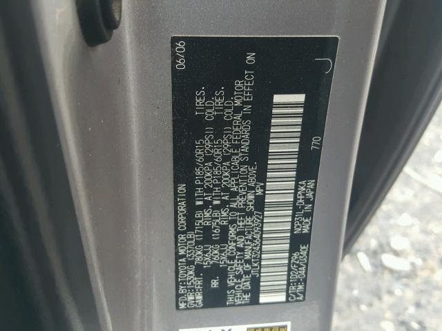 JTLKT324364093927 - 2006 TOYOTA SCION XB Күміс фото 10