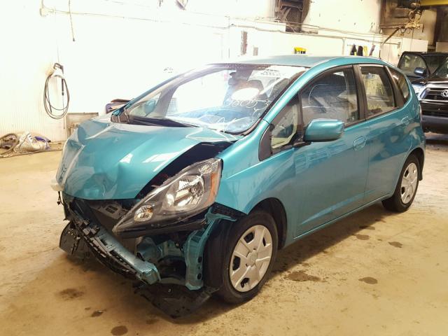 JHMGE8H31DC058053 - 2013 HONDA FIT TEAL photo 2