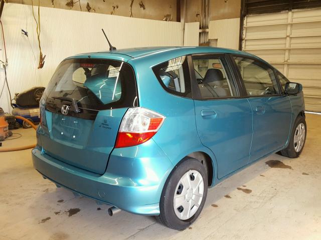 JHMGE8H31DC058053 - 2013 HONDA FIT TEAL photo 4