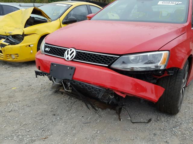 3VW4A7AJ3DM263999 - 2013 VOLKSWAGEN JETTA GLI RED photo 9