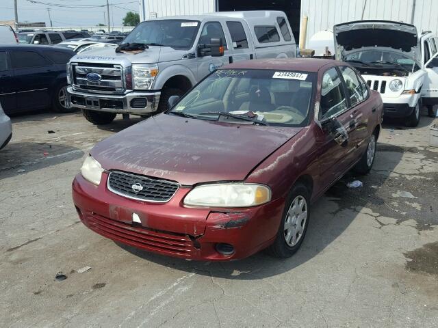 3N1CB51D11L457414 - 2001 NISSAN SENTRA BURGUNDY photo 2