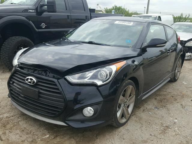 KMHTC6AE6DU131736 - 2013 HYUNDAI VELOSTER T BLACK photo 2