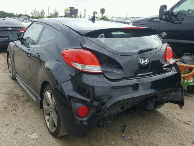 KMHTC6AE6DU131736 - 2013 HYUNDAI VELOSTER T BLACK photo 3