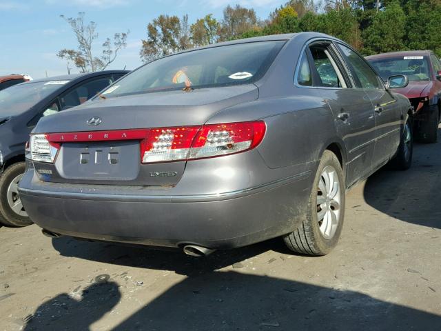 KMHFC46F76A101541 - 2006 HYUNDAI AZERA GRAY photo 4