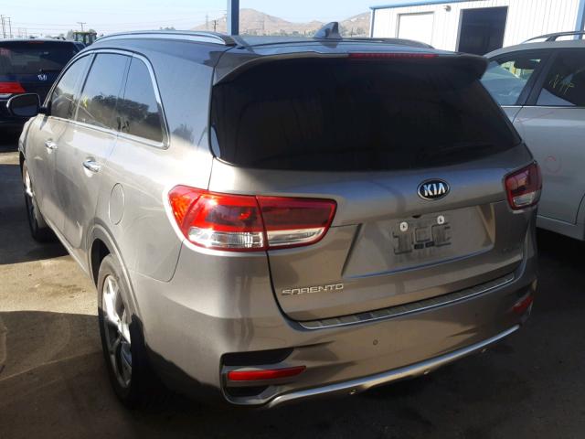 5XYPK4A50HG226961 - 2017 KIA SORENTO SX GRAY photo 3