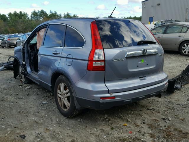 5J6RE4H76BL098190 - 2011 HONDA CR-V EXL 蓝色 照片 3