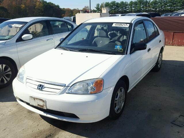 2HGES16561H597579 - 2001 HONDA CIVIC LX WHITE photo 2