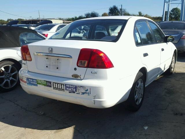 2HGES16561H597579 - 2001 HONDA CIVIC LX WHITE photo 4