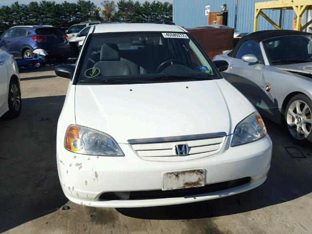 2HGES16561H597579 - 2001 HONDA CIVIC LX WHITE photo 9