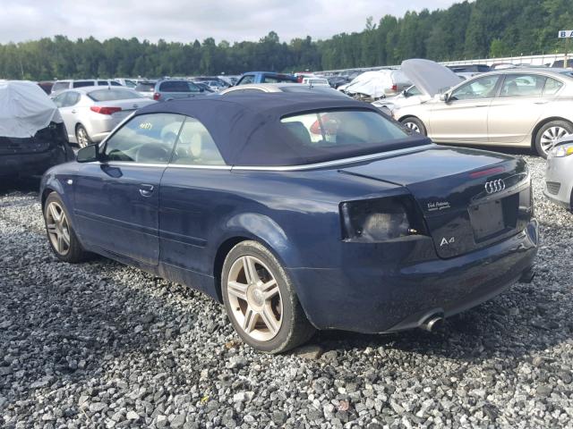 WAUAF48H57K027520 - 2007 AUDI A4 2.0T CA BLUE photo 3