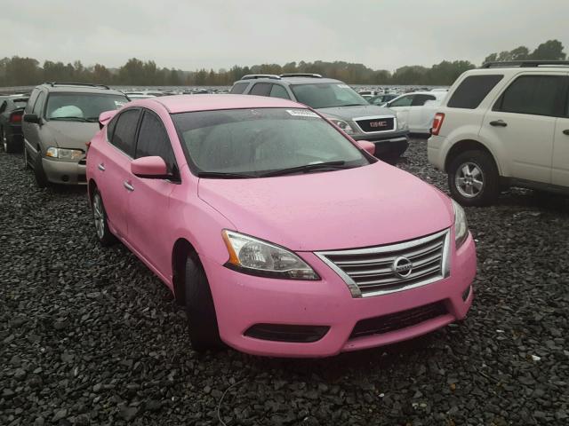 3N1AB7APXEL679596 - 2014 NISSAN SENTRA S PINK photo 1