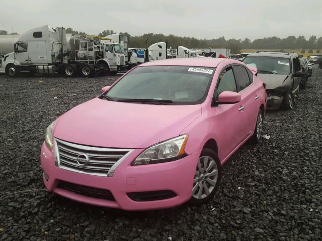 3N1AB7APXEL679596 - 2014 NISSAN SENTRA S PINK photo 2