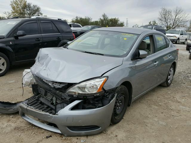 3N1AB7AP0DL781424 - 2013 NISSAN SENTRA S SILVER photo 2