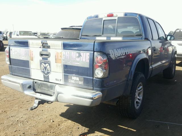 1D7HG48N44S576969 - 2004 DODGE DAKOTA QUA BLUE photo 4