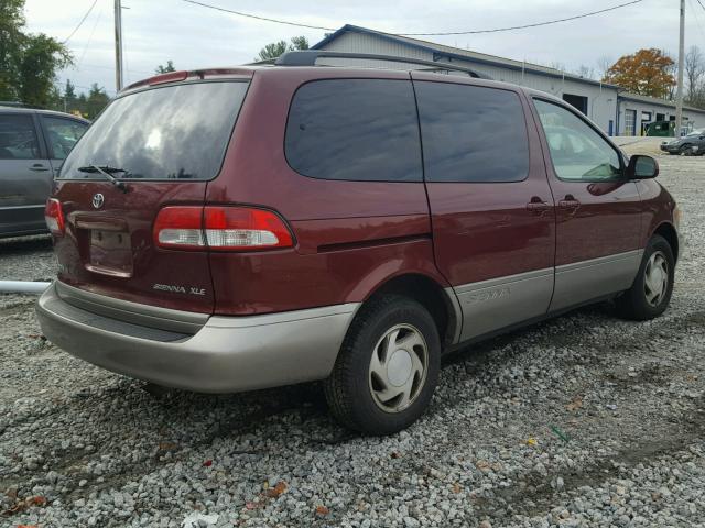 4T3ZF13C71U332208 - 2001 TOYOTA SIENNA MAROON photo 4