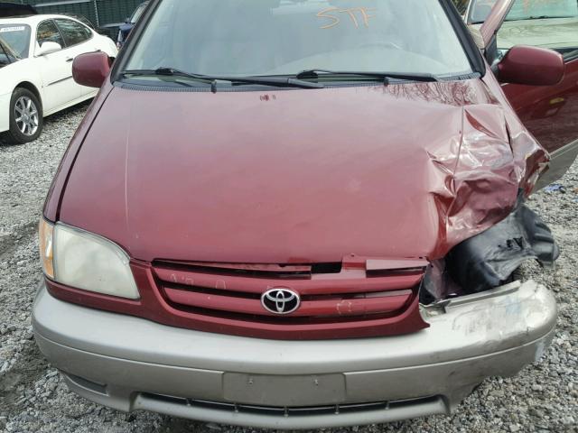 4T3ZF13C71U332208 - 2001 TOYOTA SIENNA MAROON photo 7