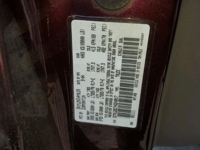 3D7KU28C74G248017 - 2004 DODGE RAM 2500 S Bordo foto 10