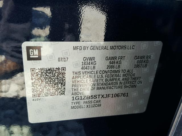 1G1ZB5STXJF106761 - 2018 CHEVROLET MALIBU LS ლურჯი ფოტო 10