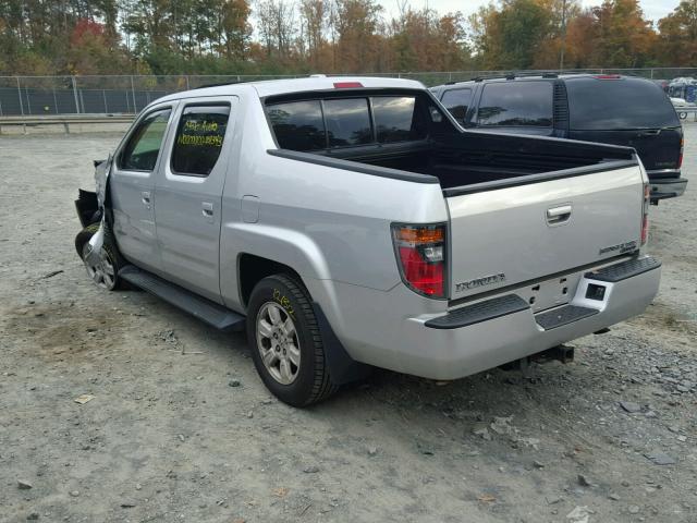 2HJYK16567H524065 - 2007 HONDA RIDGELINE SILVER photo 3