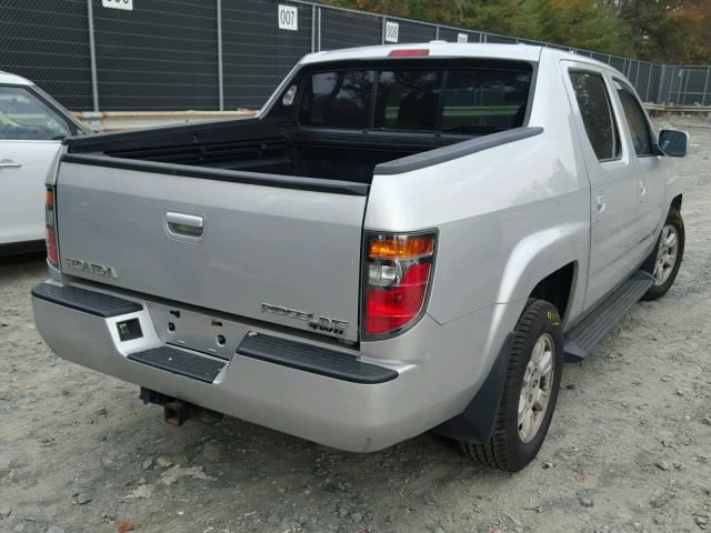 2HJYK16567H524065 - 2007 HONDA RIDGELINE SILVER photo 4