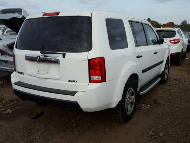 5FNYF4H26BB074784 - 2011 HONDA PILOT LX WHITE photo 4