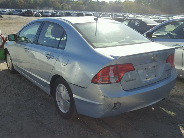 JHMFA36247S016233 - 2007 HONDA CIVIC HYBR BLUE photo 3