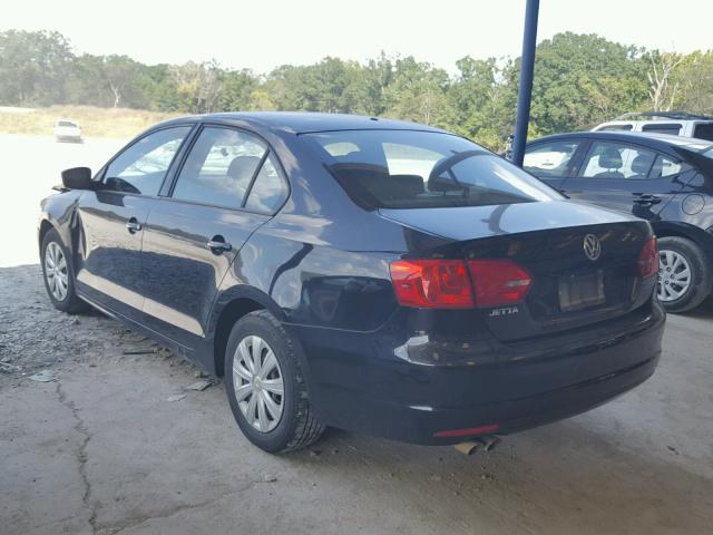 3VW2K7AJ1BM379932 - 2011 VOLKSWAGEN JETTA BASE BLACK photo 3