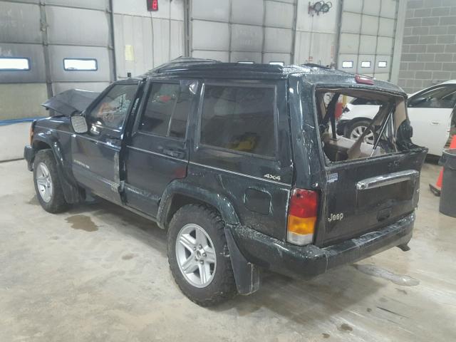 1J4FN68S0YL104951 - 2000 JEEP CHEROKEE L GREEN photo 3