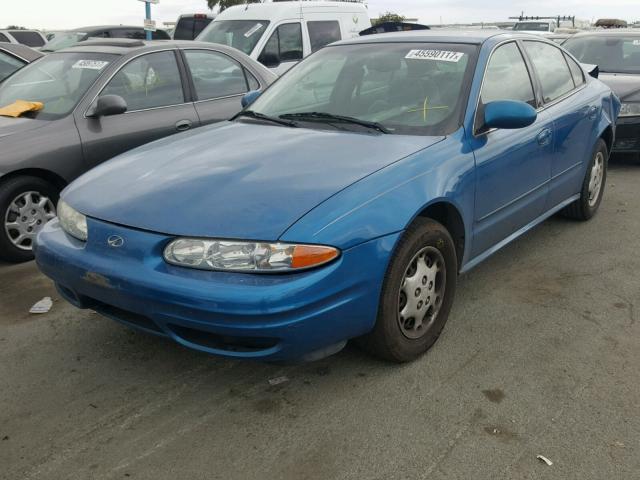 1G3NL52T0YC405027 - 2000 OLDSMOBILE ALERO GL BLUE photo 2